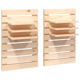 Étagères de chevet murales 2 pcs Bois de pin massif