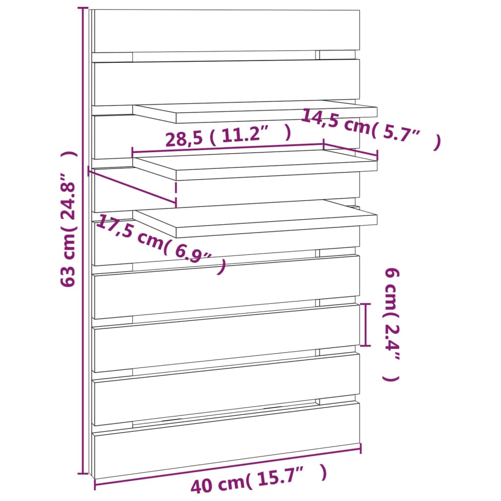 Étagères de chevet murales 2 pcs Bois de pin massif