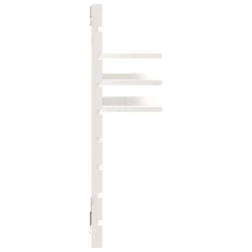 Étagères de chevet murales 2 pcs Blanc Bois de pin massif