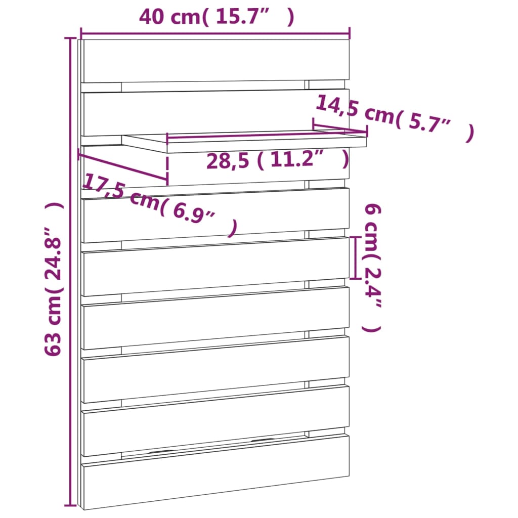 Étagères de chevet murales 2 pcs Bois de pin massif