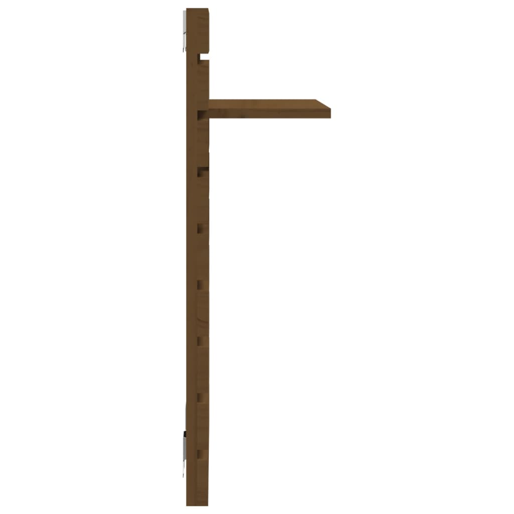 Étagères de chevet murales 2 pcs Marron miel Bois de pin massif