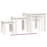 Tables gigognes 3 pcs Blanc Bois de pin massif