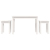 Tables gigognes 3 pcs Blanc Bois de pin massif