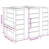 Boîte de rangement Gris 58x40,5x42 cm Bois massif de pin