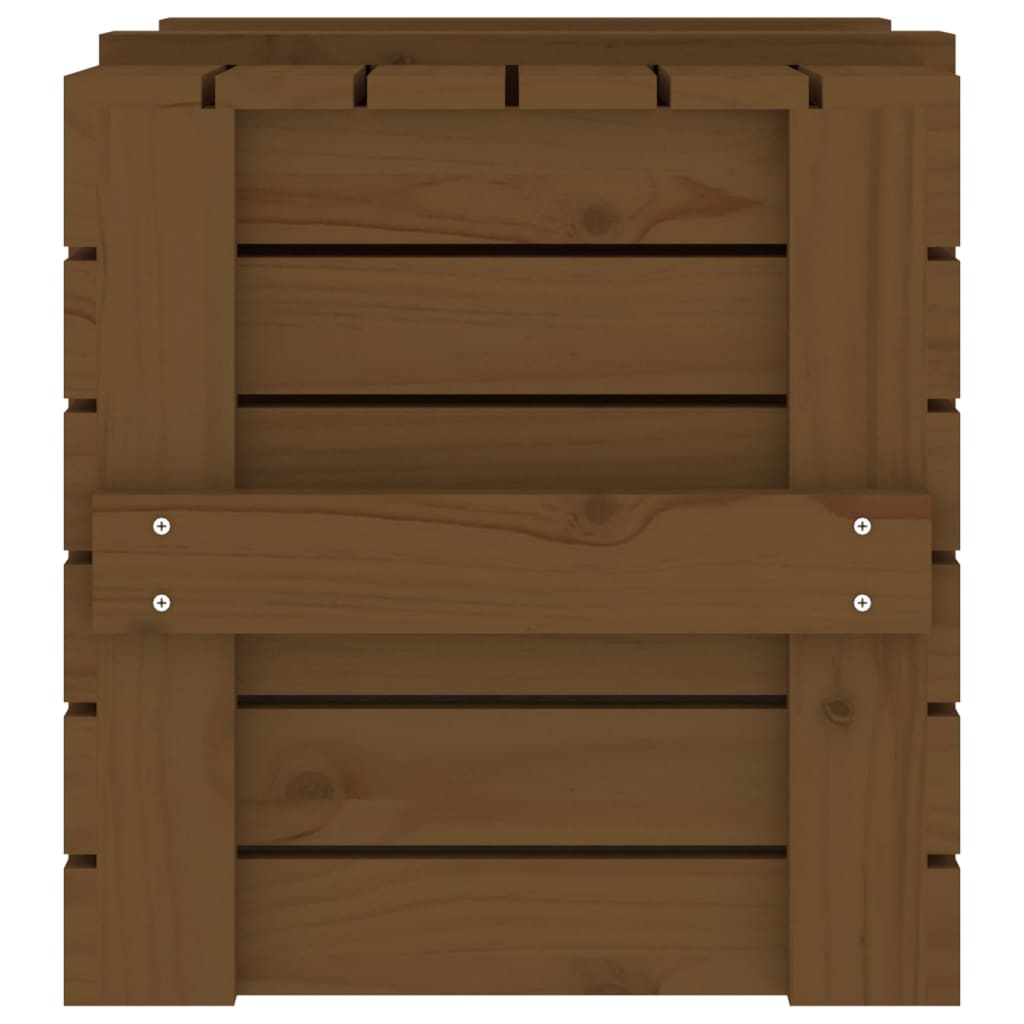 Boîte de rangement Marron miel 58x40,5x42 cm Bois massif pin