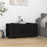 Boîte de rangement Noir 91x40,5x42 cm Bois massif de pin