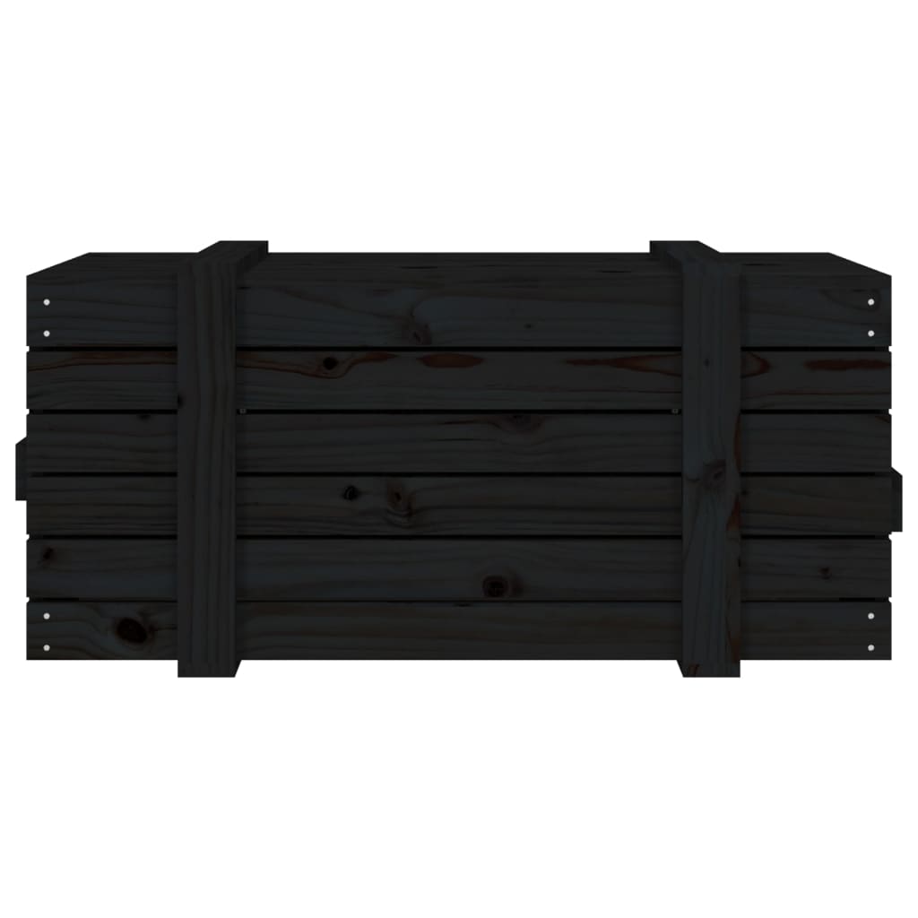 Boîte de rangement Noir 91x40,5x42 cm Bois massif de pin