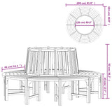 Banc de tour d'arbre rond Ø208 cm bois massif eucalyptus