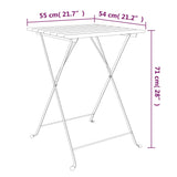 Table de bistro pliante 55x54x71cm Bois acacia solide et acier