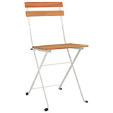 Chaises de bistrot pliantes lot de 2 Bois d'acacia solide acier