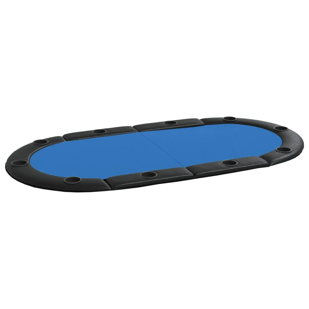 Dessus de table de poker pliable 10 joueurs Bleu 208x106x3 cm