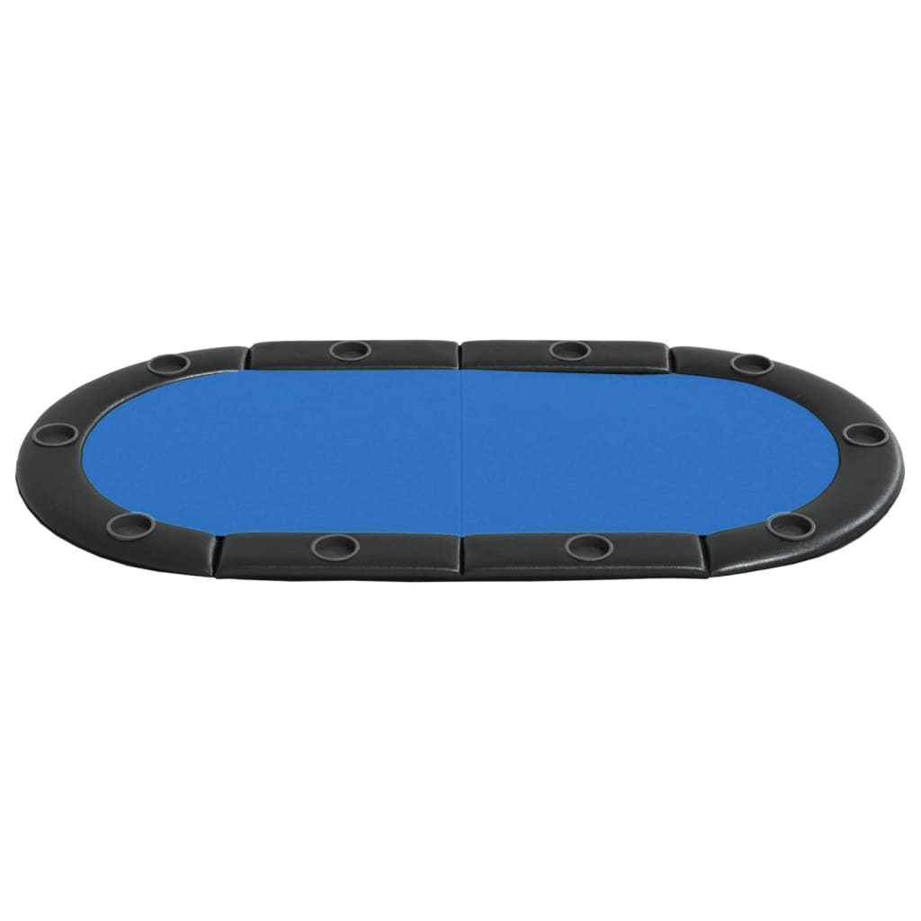 Dessus de table de poker pliable 10 joueurs Bleu 208x106x3 cm