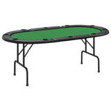 Klappbarer Pokertisch für 10 Spieler, Grün, 206 x 106 x 75 cm