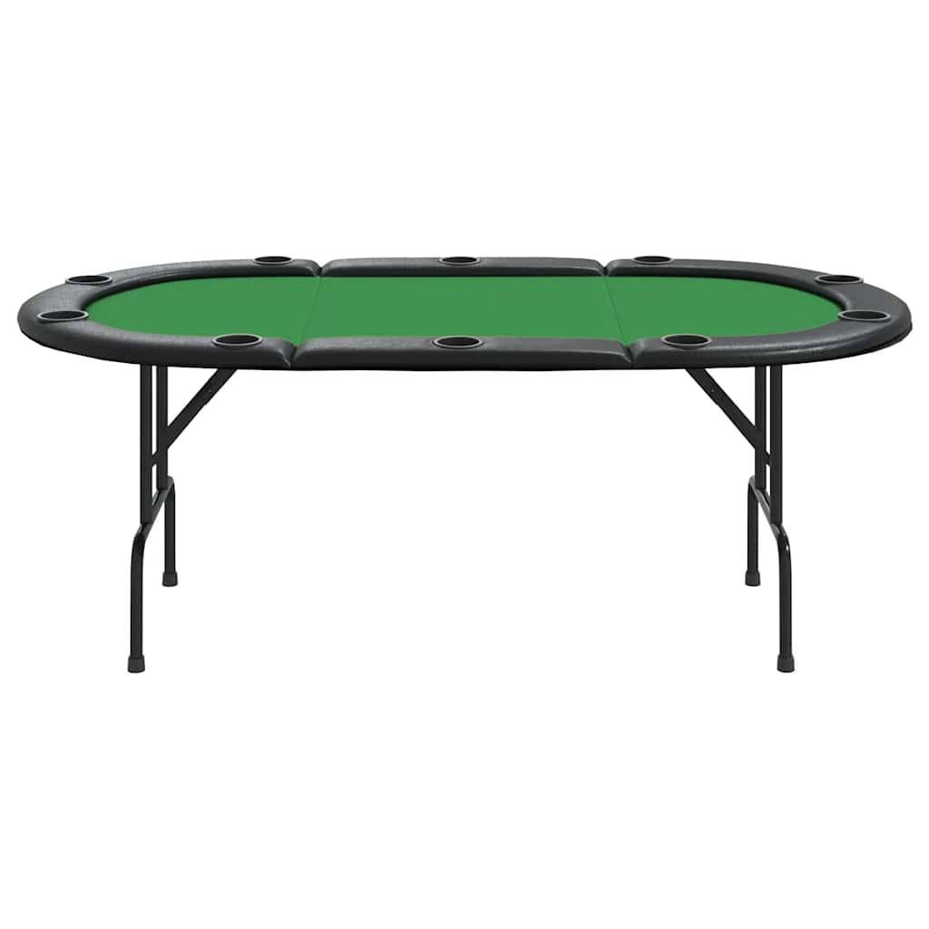 Klappbarer Pokertisch für 10 Spieler, Grün, 206 x 106 x 75 cm