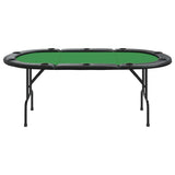 Klappbarer Pokertisch für 10 Spieler, Grün, 206 x 106 x 75 cm