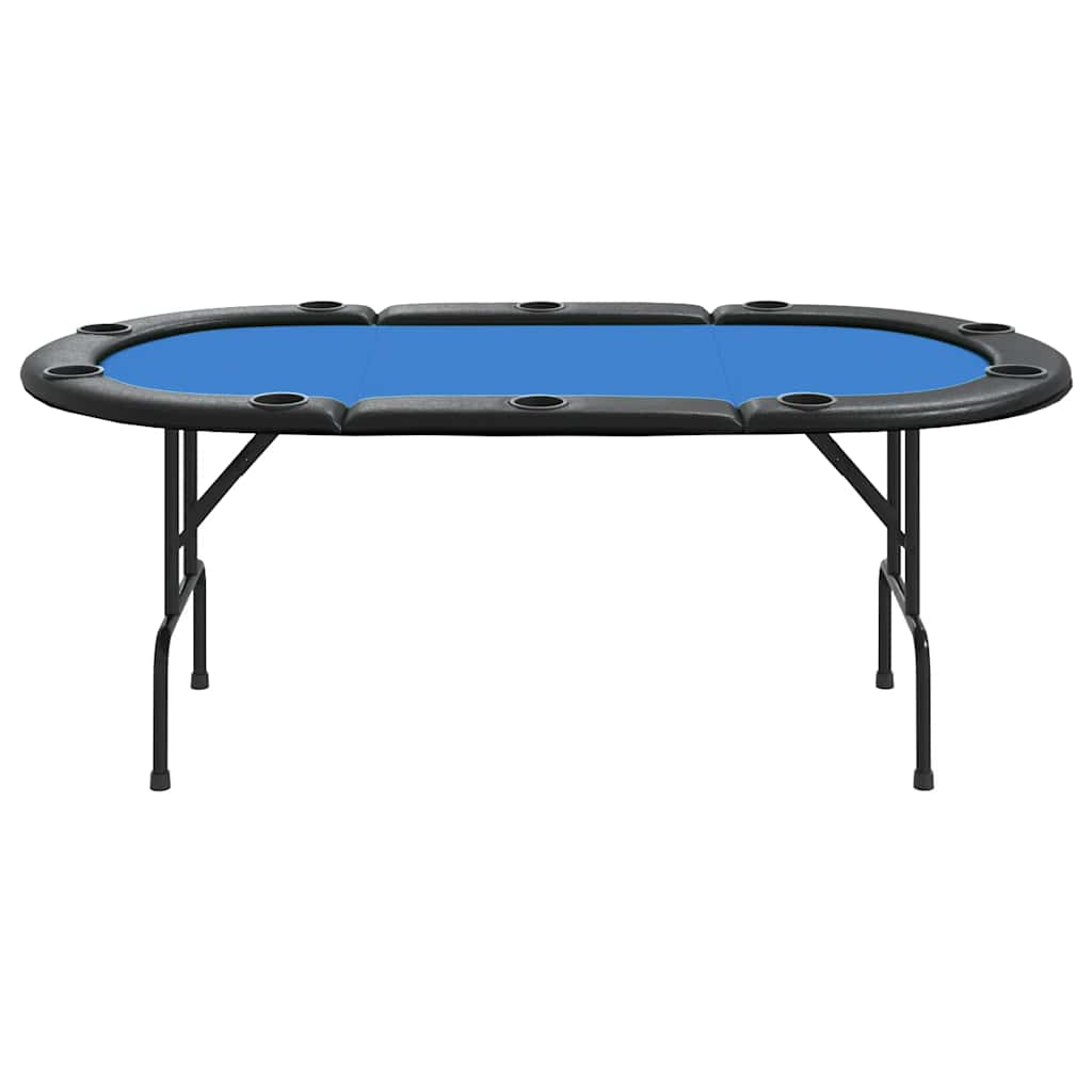 Klappbarer Pokertisch für 10 Spieler, Blau, 206 x 106 x 75 cm