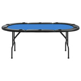 Table de poker pliable 10 joueurs Bleu 206x106x75 cm