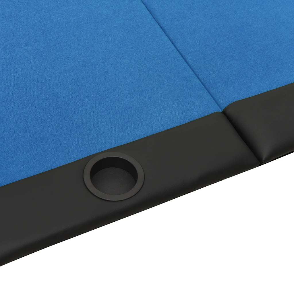 Table de poker pliable 10 joueurs Bleu 206x106x75 cm