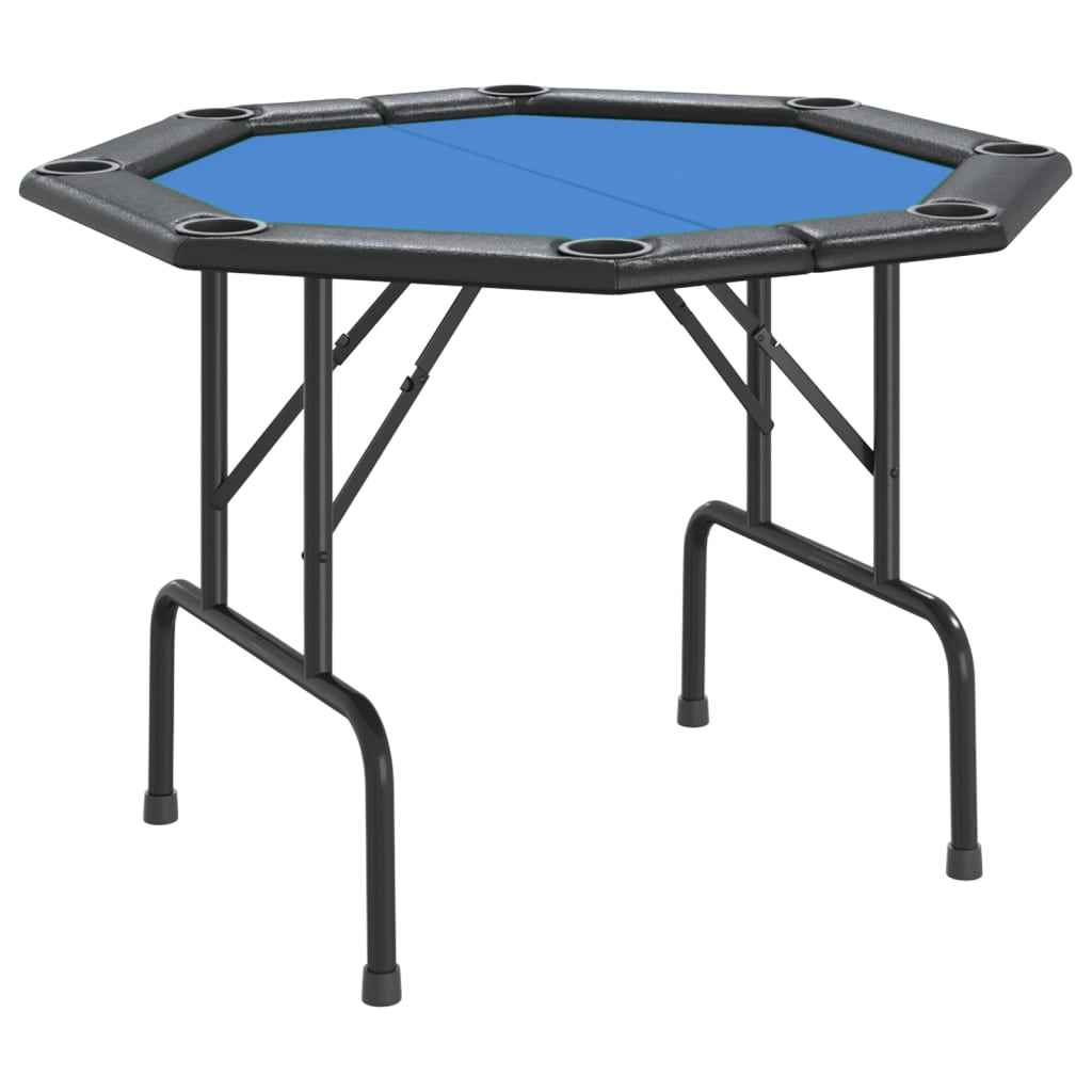 Table de poker pliable 8 joueurs Bleu 108x108x75 cm