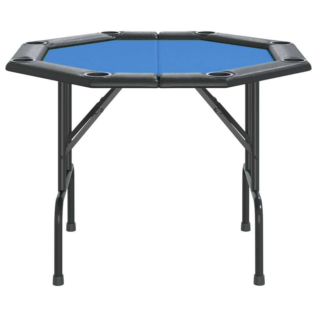 Table de poker pliable 8 joueurs Bleu 108x108x75 cm