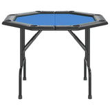 Table de poker pliable 8 joueurs Bleu 108x108x75 cm