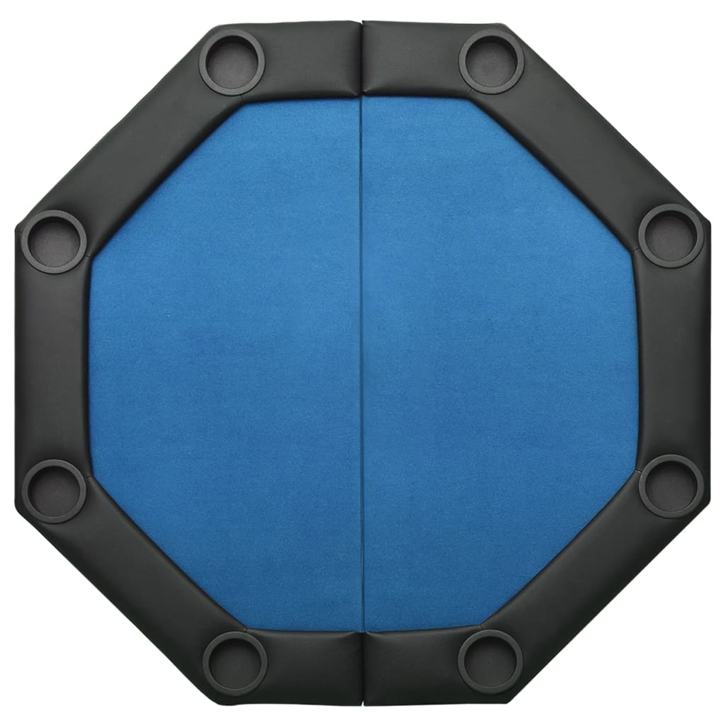 Table de poker pliable 8 joueurs Bleu 108x108x75 cm