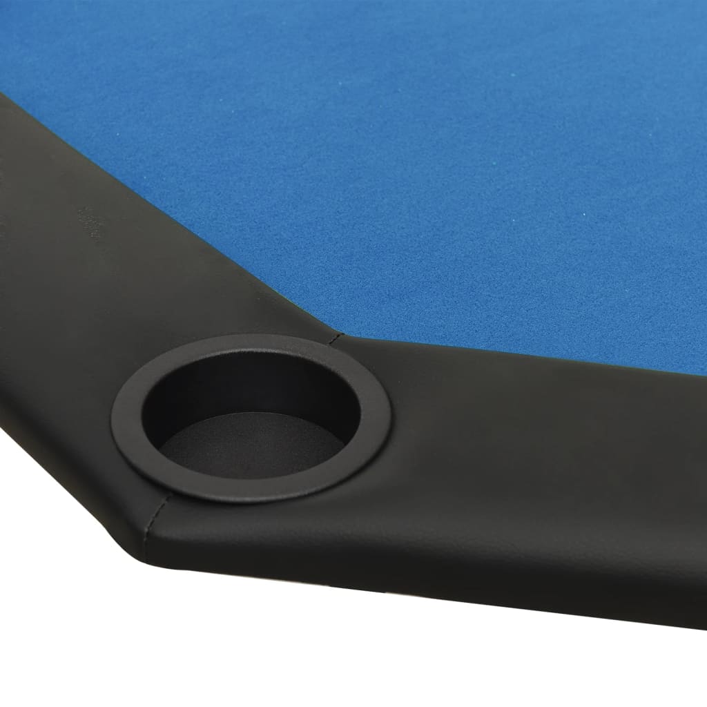 Table de poker pliable 8 joueurs Bleu 108x108x75 cm