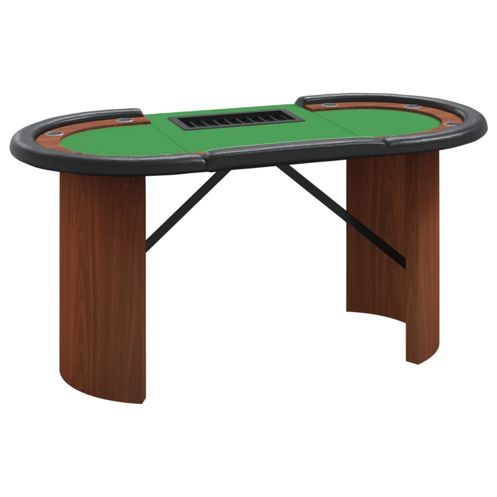 Table de poker 8 joueurs avec plateau à jetons Vert 160x80x75cm