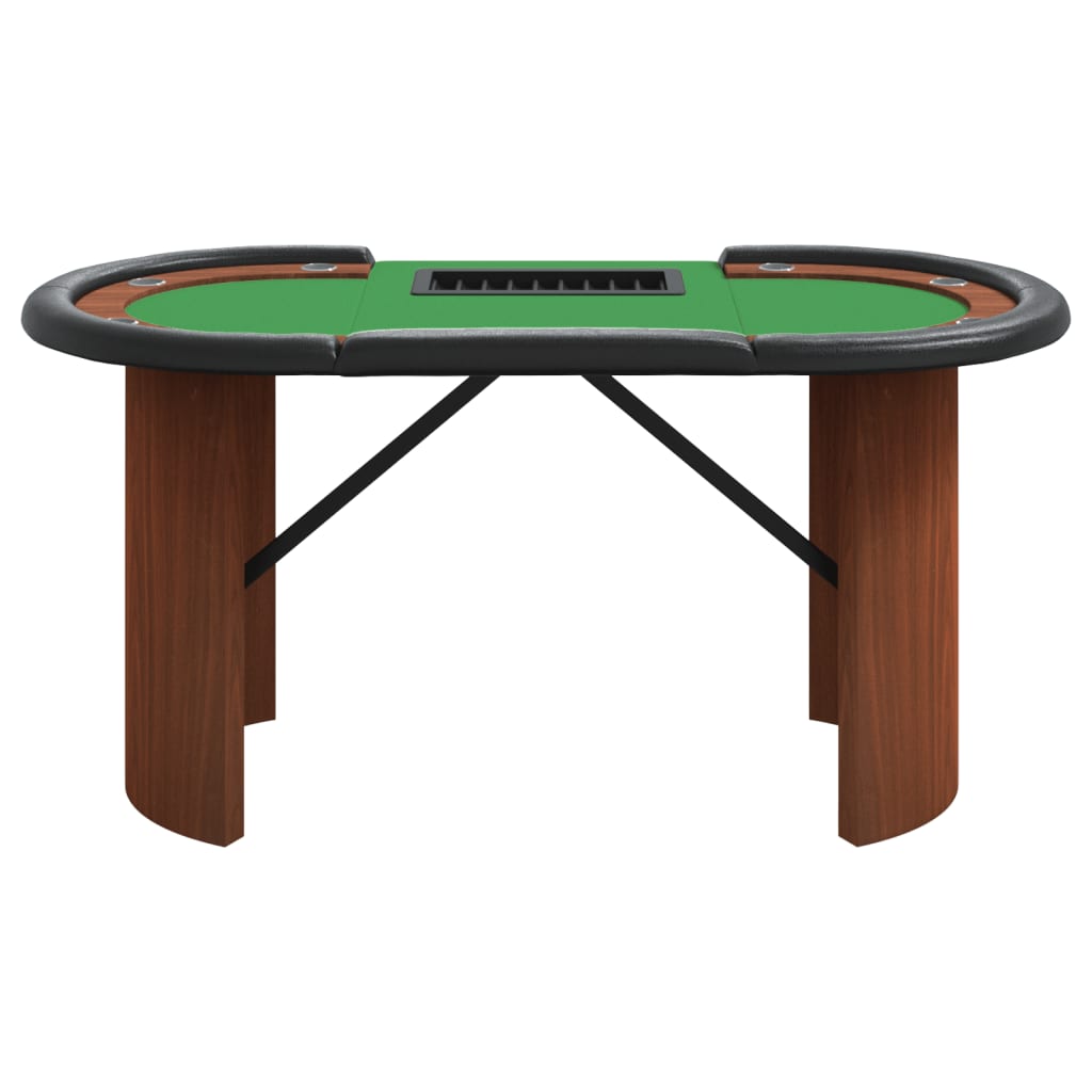 Table de poker 8 joueurs avec plateau à jetons Vert 160x80x75cm