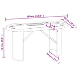 Table de poker 8 joueurs avec plateau à jetons Vert 160x80x75cm