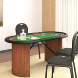 Table de poker 10 joueurs Vert 160x80x75 cm