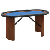 Table de poker 10 joueurs Bleu 160x80x75 cm