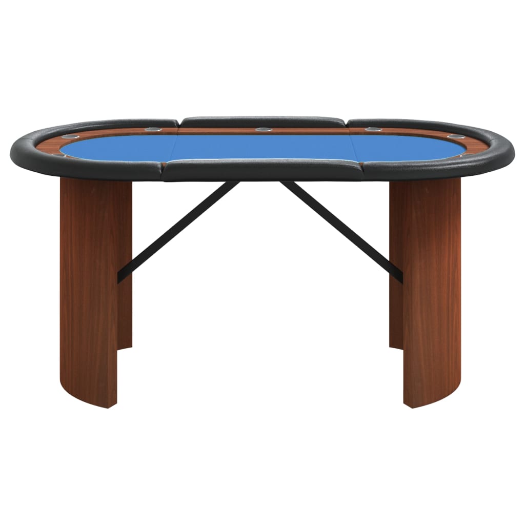 Table de poker 10 joueurs Bleu 160x80x75 cm