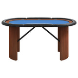 Table de poker 10 joueurs Bleu 160x80x75 cm