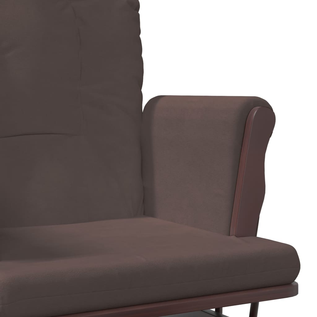 Chaise berçante avec repose-pied Marron Tissu