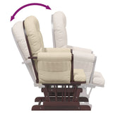 Chaise berçante avec repose-pied Blanc crème Tissu