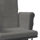 Chaise berçante avec repose-pied Gris foncé Tissu