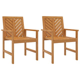 Chaises à manger de jardin lot de 2 bois massif d'acacia