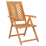 Reclining garden chairs set of 3 solid acacia wood