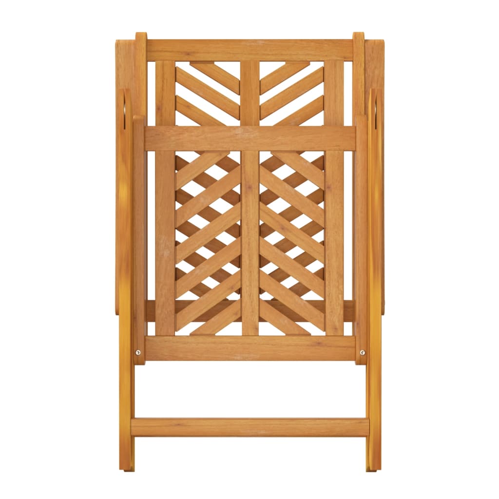 Reclining garden chairs set of 3 solid acacia wood