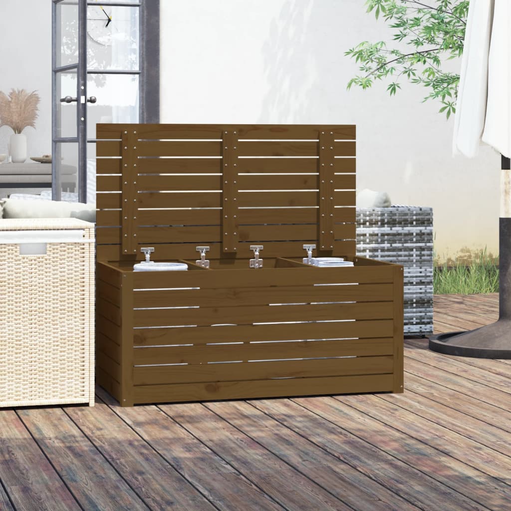 Honey brown garden box 101x50.5x46.5 cm solid pine wood