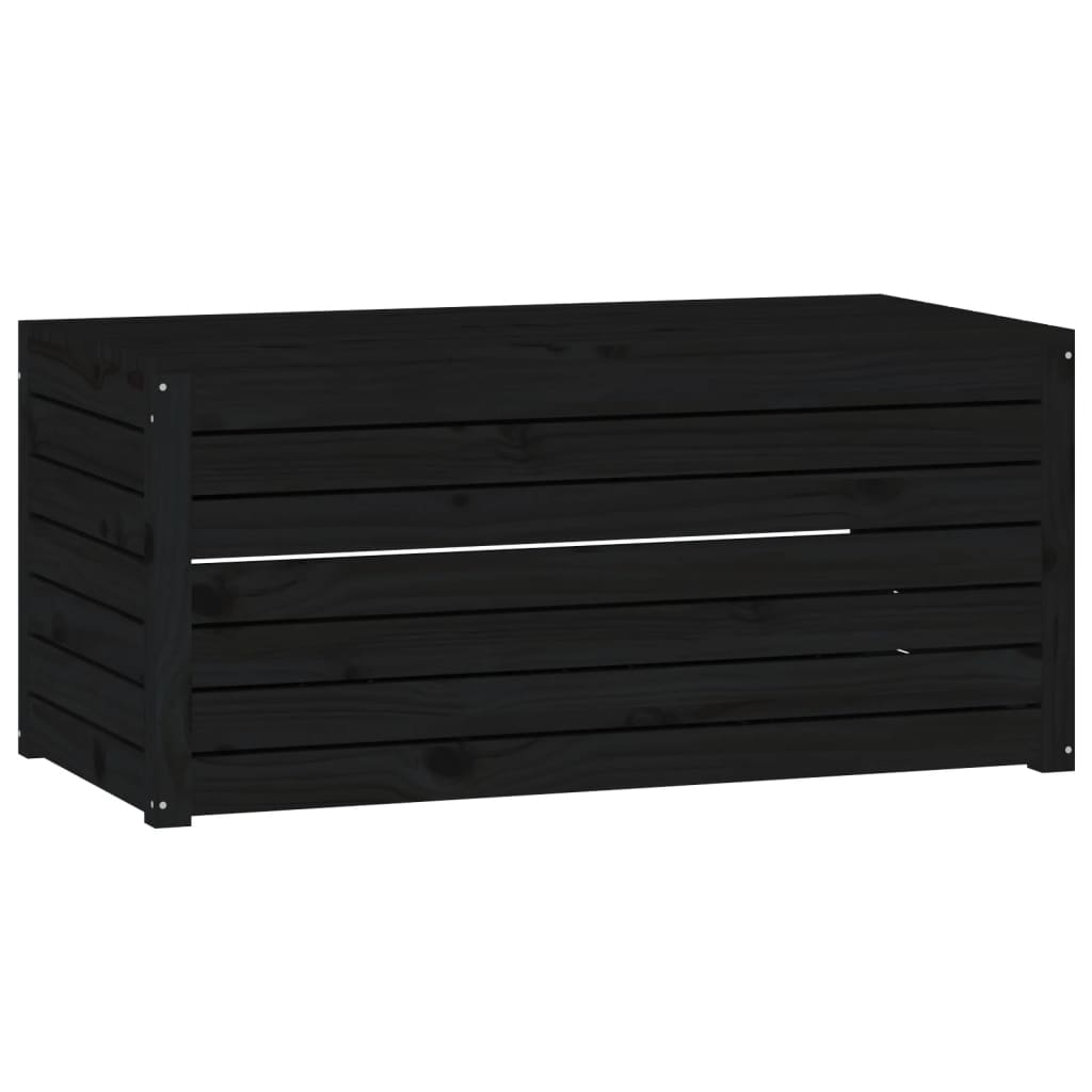 Schwarze Gartenbox 101x50,5x46,5 cm aus massivem Kiefernholz