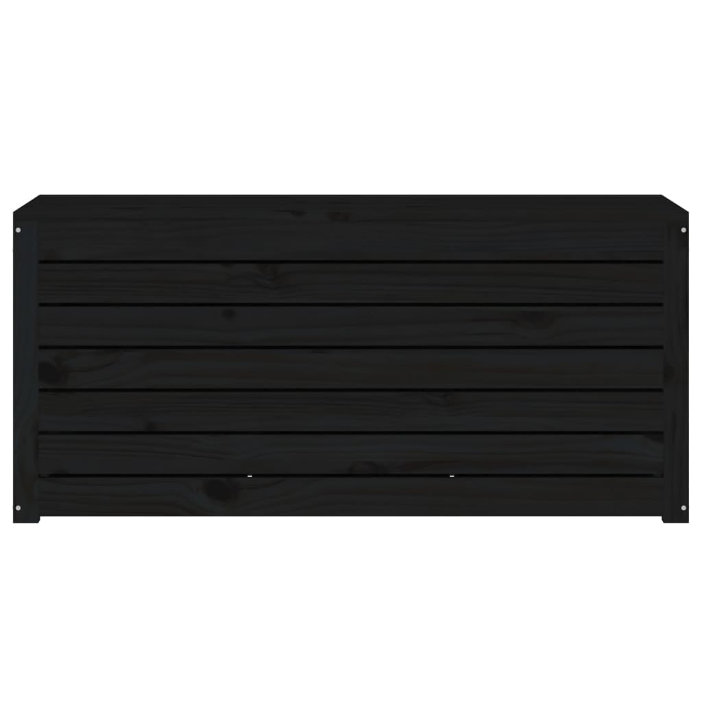 Schwarze Gartenbox 101x50,5x46,5 cm aus massivem Kiefernholz