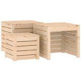 Ensemble de boîtes de jardin 3 pcs bois de pin massif