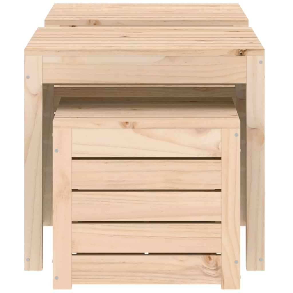 Ensemble de boîtes de jardin 3 pcs bois de pin massif