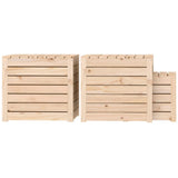 Ensemble de boîtes de jardin 3 pcs bois de pin massif