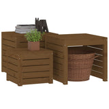 Garden Box Set 3 pcs Honey Brown Solid Pine Wood