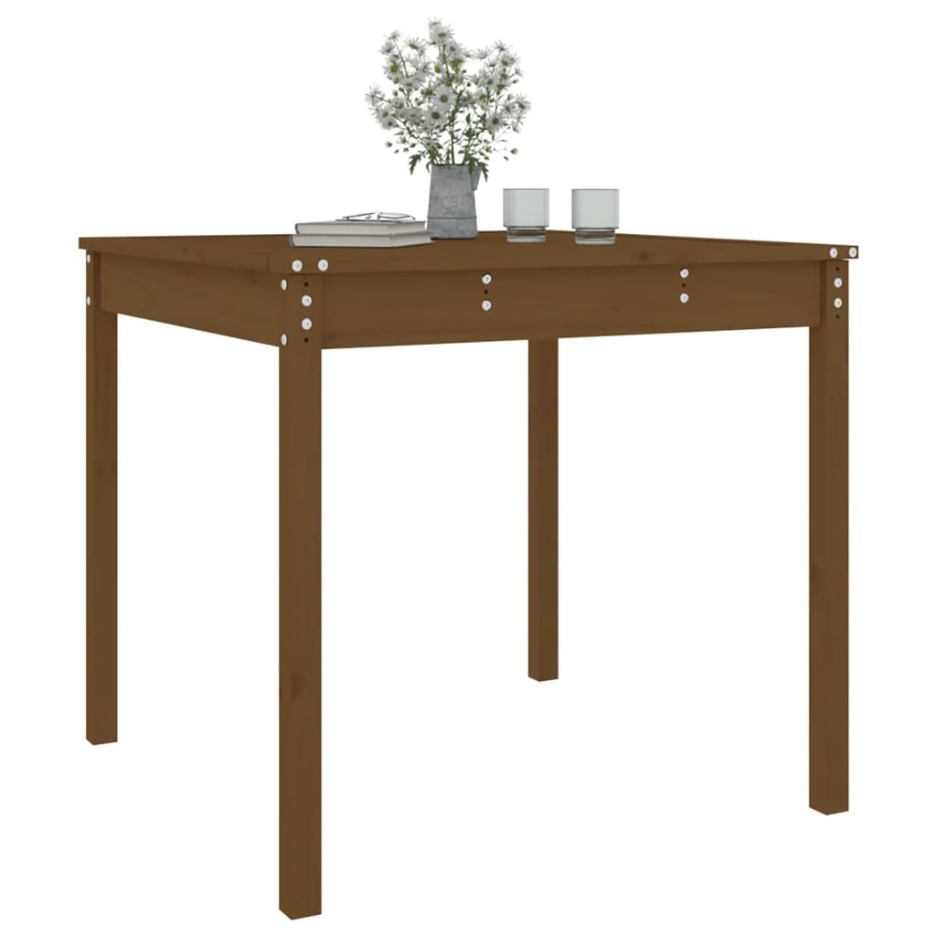 Table de jardin marron miel 82,5x82,5x76 cm bois massif de pin