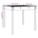 Table de jardin marron miel 82,5x82,5x76 cm bois massif de pin