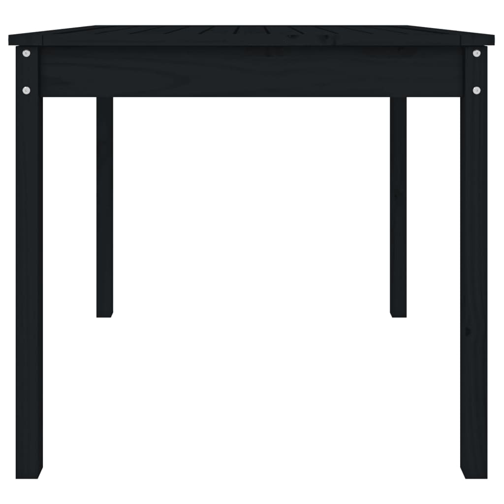 Table de jardin noir 82,5x82,5x76 cm bois massif de pin